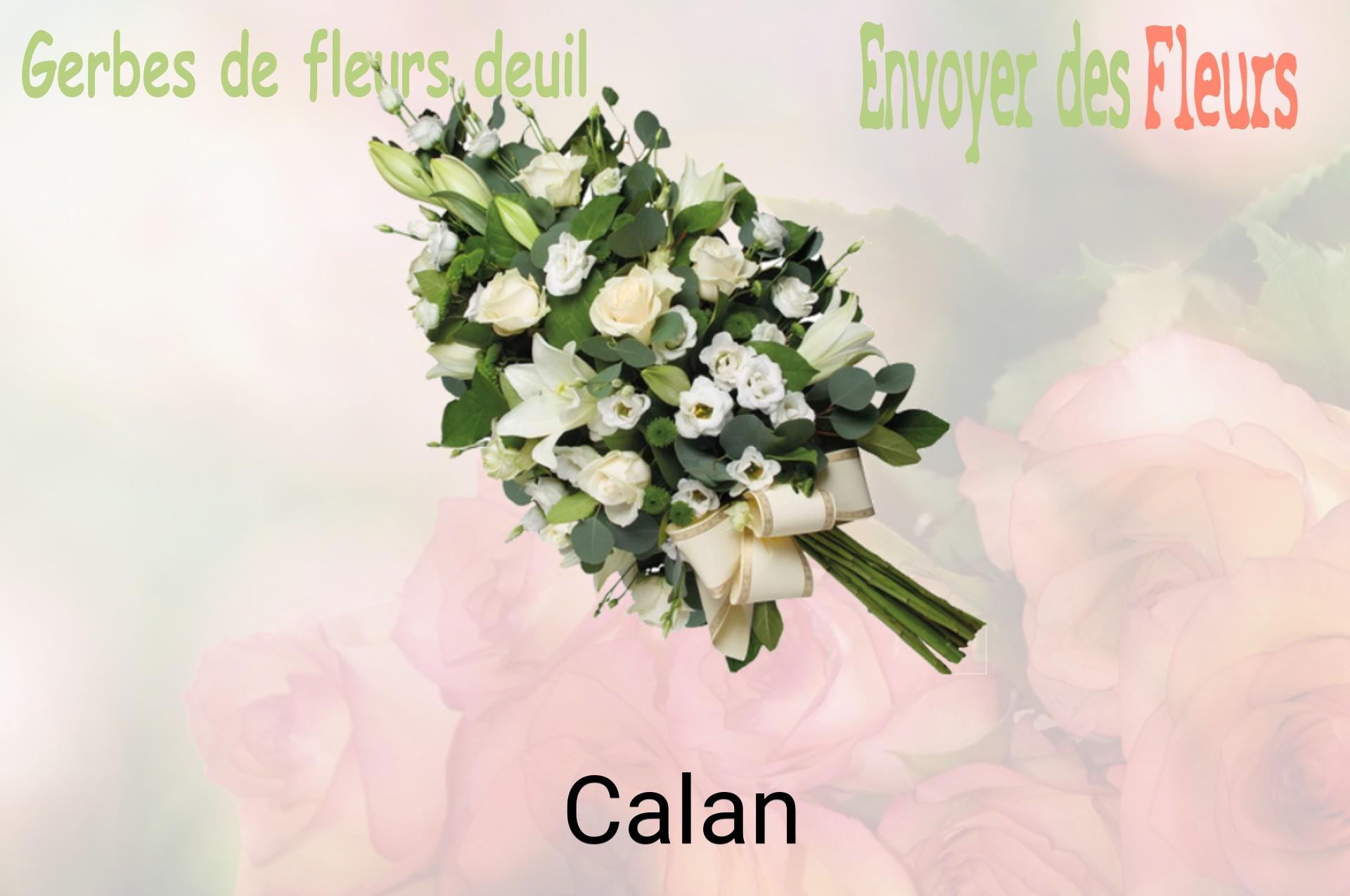 Gerbe de fleurs de deuil livrée à Calan